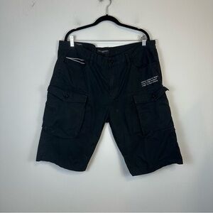Cult of Individuality | Black Graphic Rocker Cargo Shorts Men's Size 40